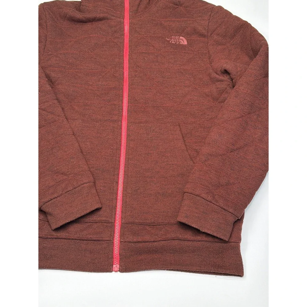 The North Face Mens‎ Reversible Quilted Full Zip Hoodie Burgundy Black Large